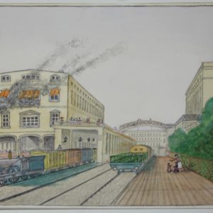 Tekening - Berlin-Potsdamer Eisenbahn 1838