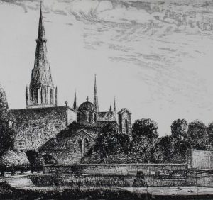 Jansen, Jos - De kerken aan de Westerdijk gezien vanuit de tuin van museum Boymans -