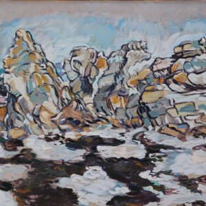 Kniphorst, Han - Strand en rotsenrij - 1983