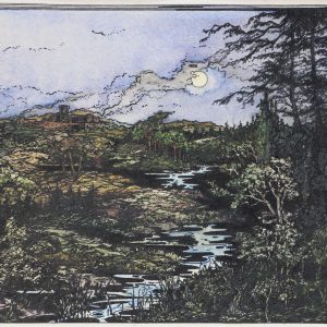 Stijnen, Armand - Landschap bij volle maan - 1972