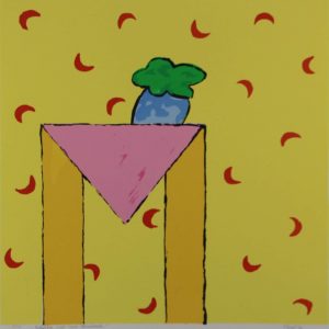 Schouman, Merel - "Tafeltje met roze driehoek" - 1990