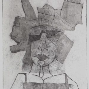 Kempen, Ben van - Vrouw met bril en vreemd kapsel - 2001