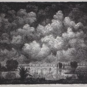 Thillart, Jan van den - Bewolkt rivierlandschap - 1958