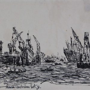 Thillart, Jan van den - Haven Amsterdam, het IJ - 1953
